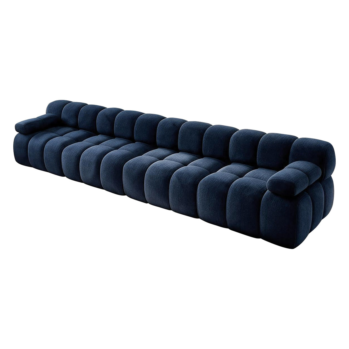 Chenille Boneless Sectional — 3/4/5/6-Seat — Dark Blue / 4-Seat