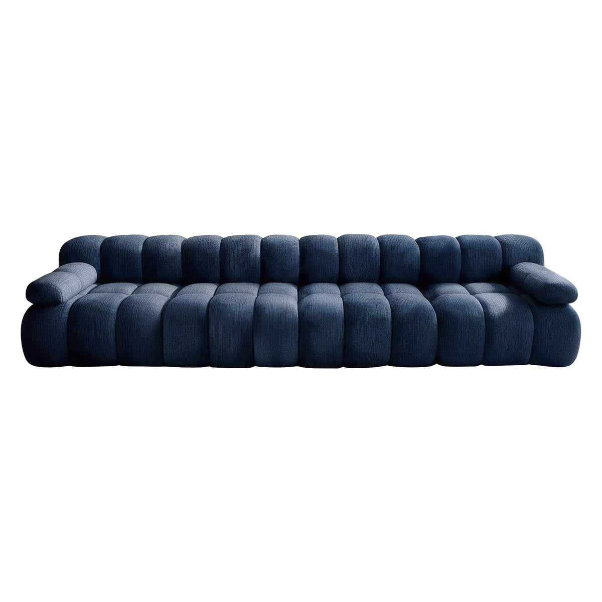 Chenille Boneless Sectional — 3/4/5/6-Seat — Dark Blue / 4-Seat