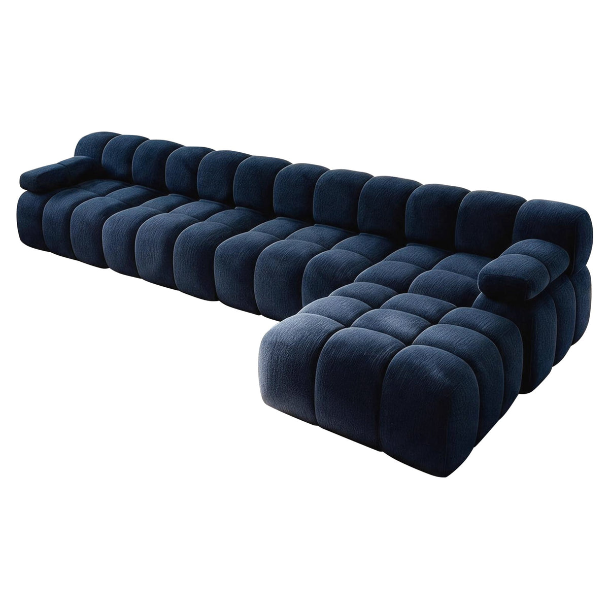 Chenille Boneless Sectional — 3/4/5/6-Seat — Dark Blue / 5-Seat