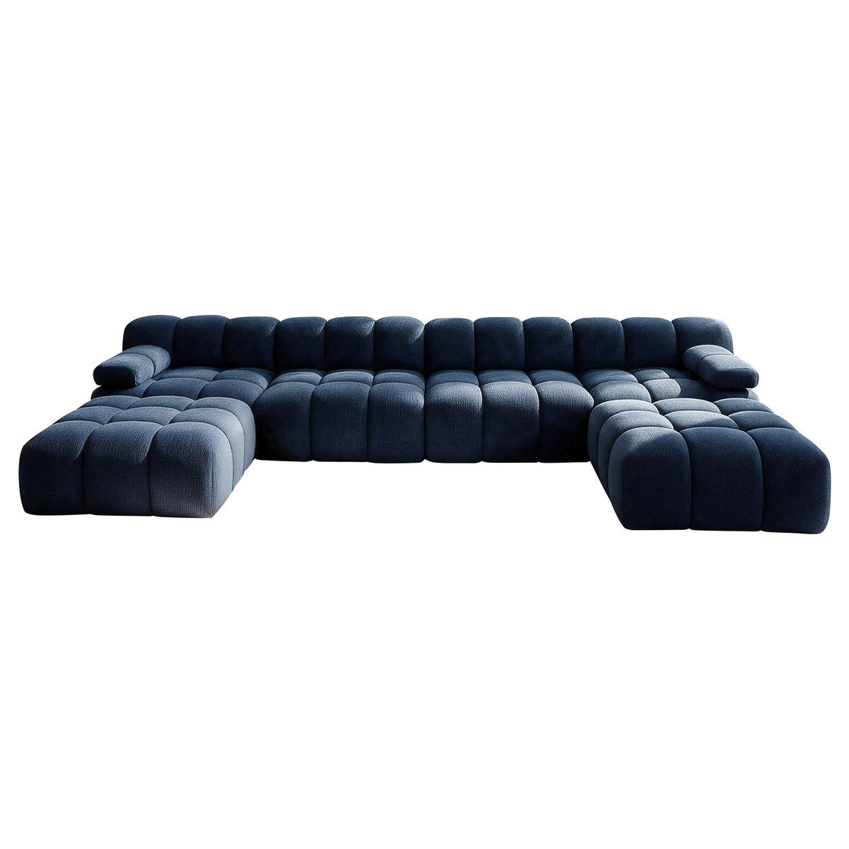 Chenille Boneless Sectional — 3/4/5/6-Seat — Dark Blue / 6-Seat