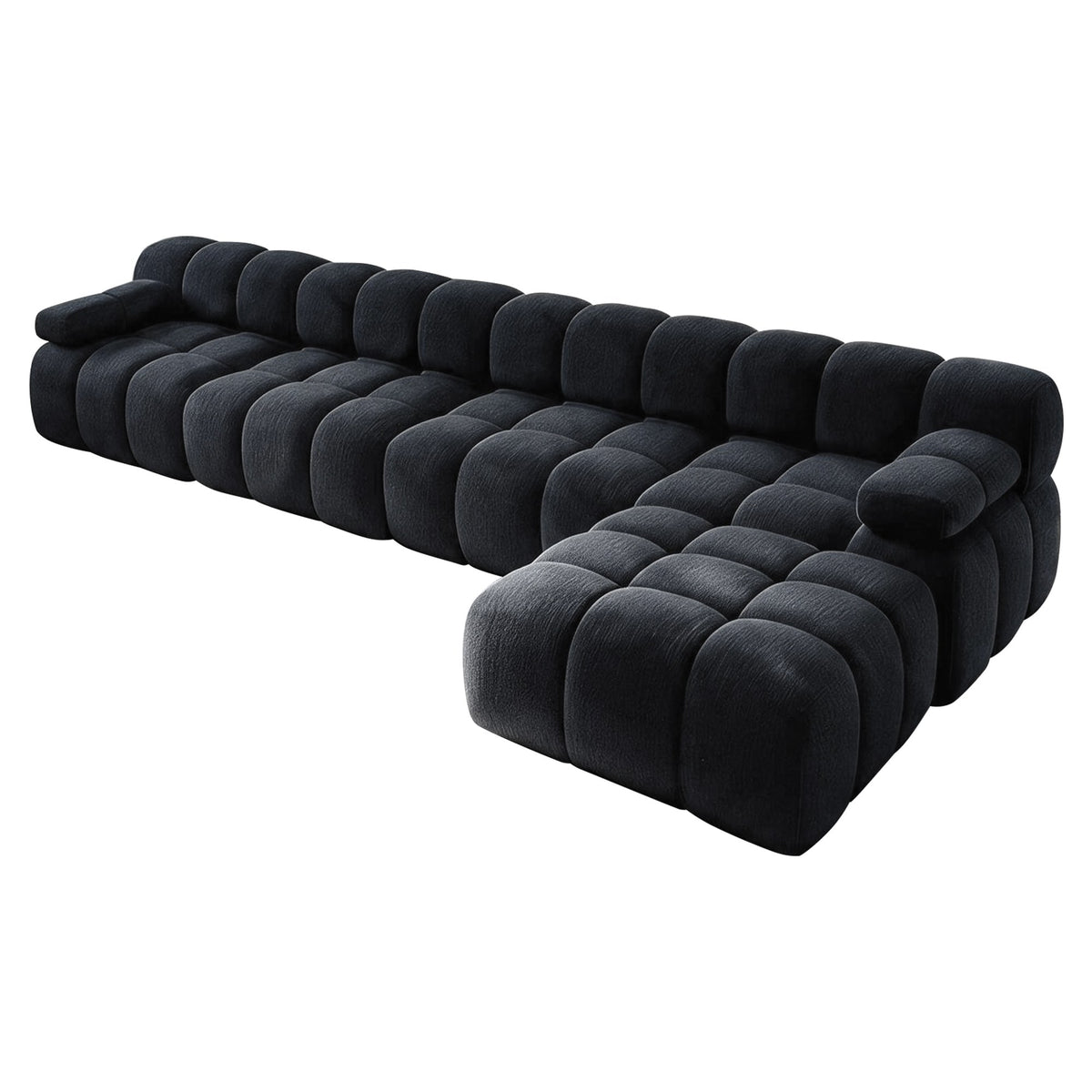 Chenille Boneless Sectional — 3/4/5/6-Seat — Dark Grey / 5-Seat