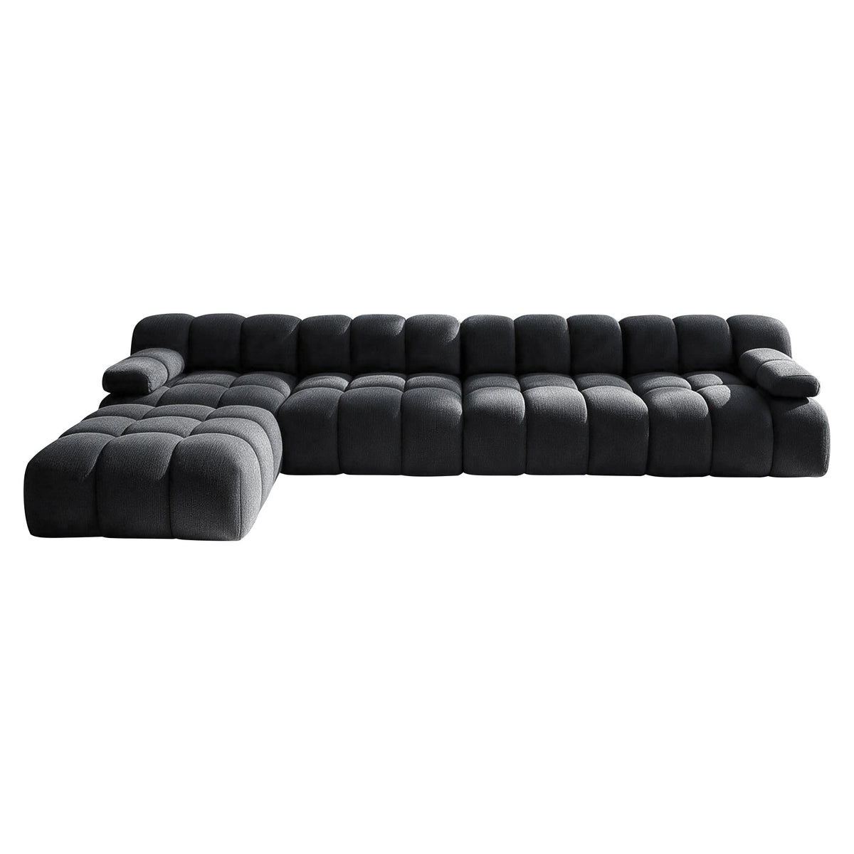 Chenille Boneless Sectional — 3/4/5/6-Seat — Dark Grey / 5-Seat