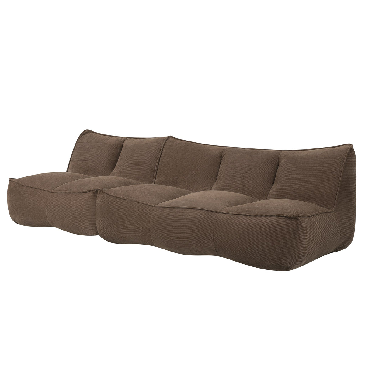 Corduroy Boneless Couch — 2/3-Seat — Brown / 2-Seat + 3-Seat