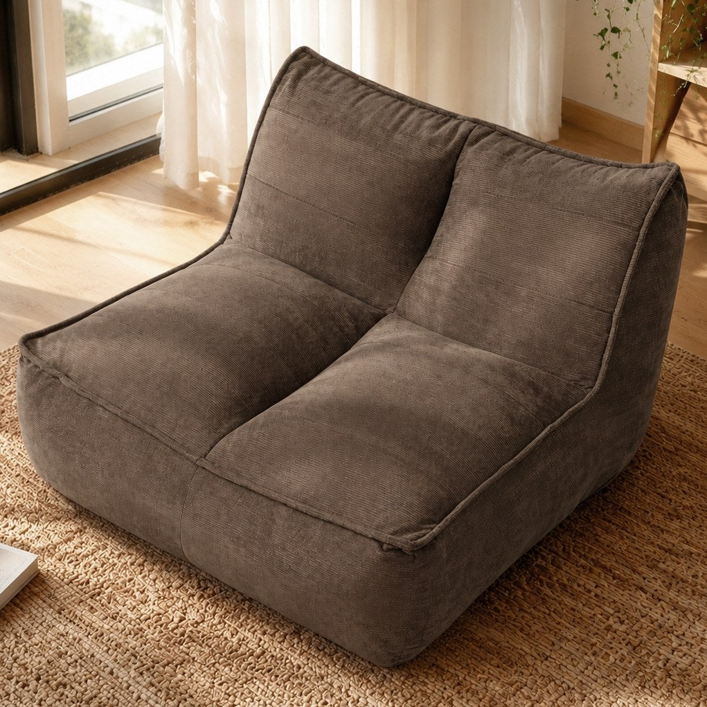 Corduroy Boneless Couch — 2/3-Seat — Brown / 2-Seat