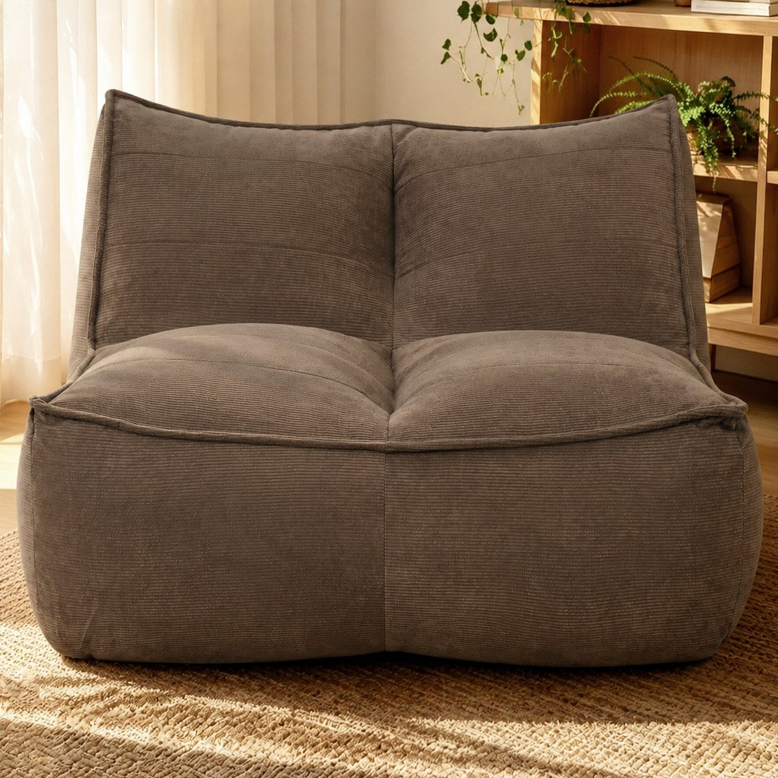 Corduroy Boneless Couch — 2/3-Seat — Brown / 2-Seat