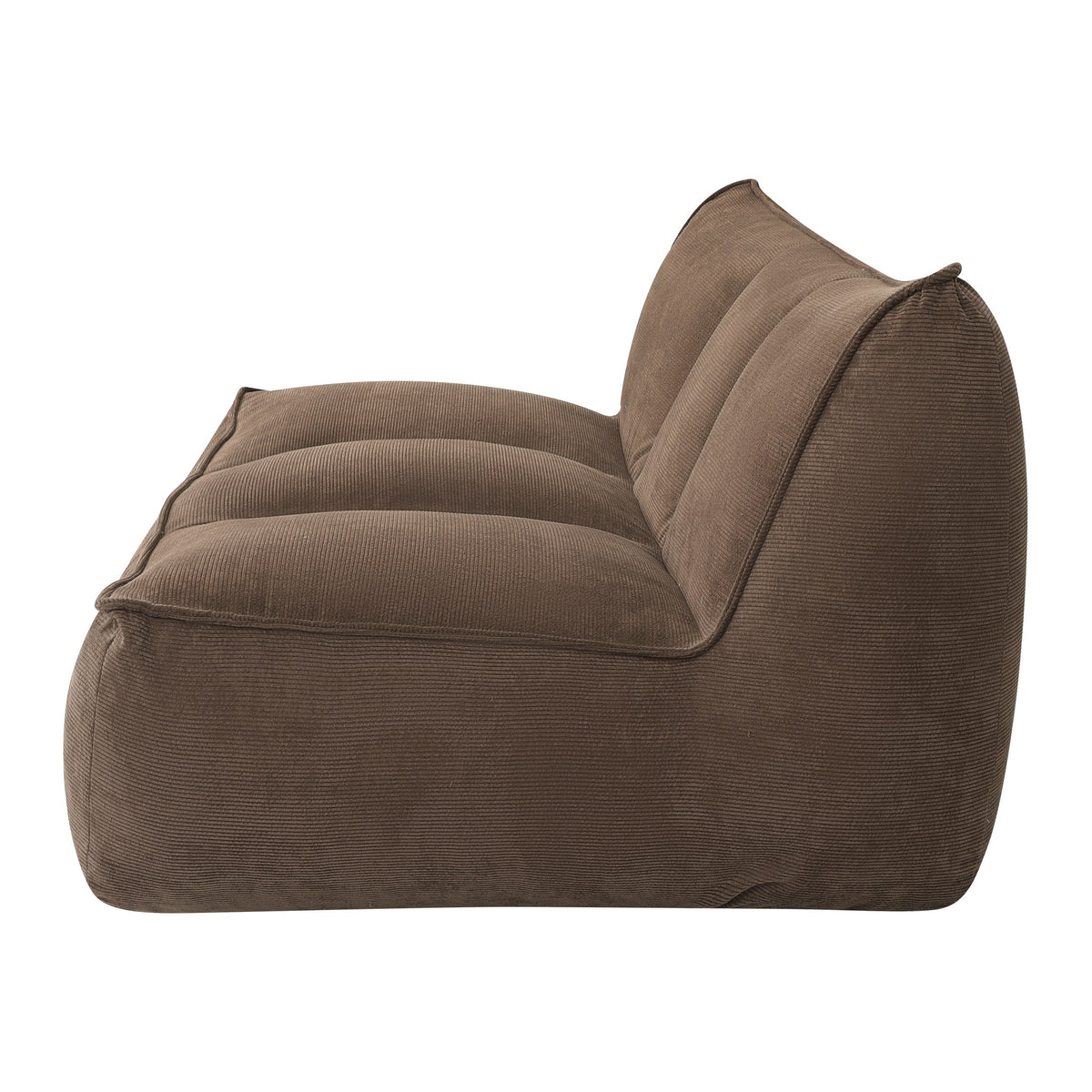 Corduroy Boneless Couch — 2/3-Seat — Brown / 3-Seat