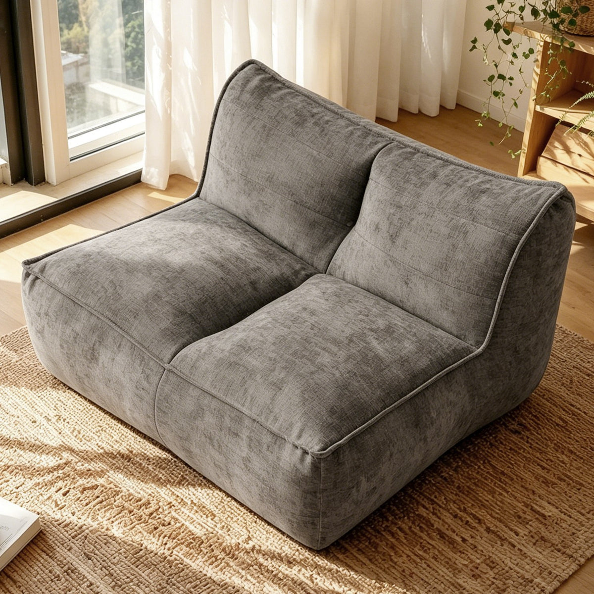 Corduroy Boneless Couch — 2/3-Seat — Dark Brown / 2-Seat