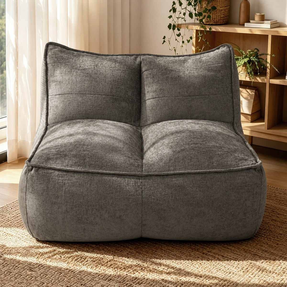 Corduroy Boneless Couch — 2/3-Seat — Dark Brown / 2-Seat