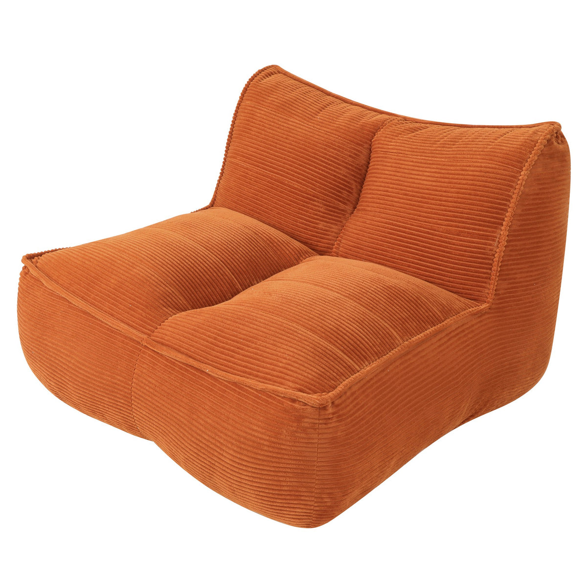 Corduroy Boneless Couch — 2/3-Seat — Orange / 2-Seat