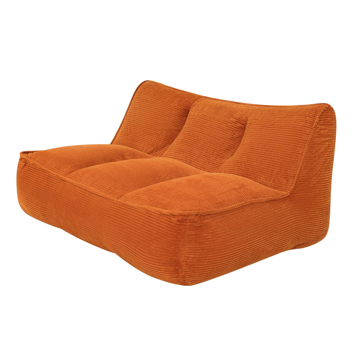 Corduroy Boneless Couch — 2/3-Seat — Orange / 3-Seat