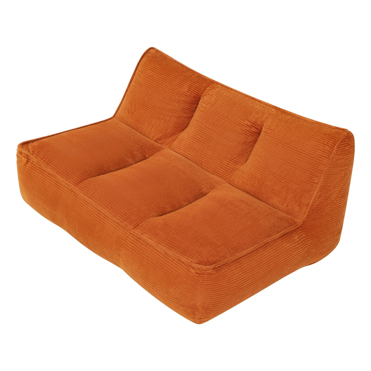 Corduroy Boneless Couch — 2/3-Seat — Orange / 3-Seat