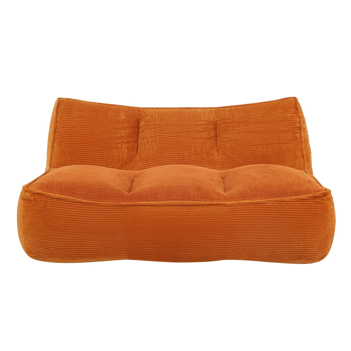 Corduroy Boneless Couch — 2/3-Seat — Orange / 3-Seat