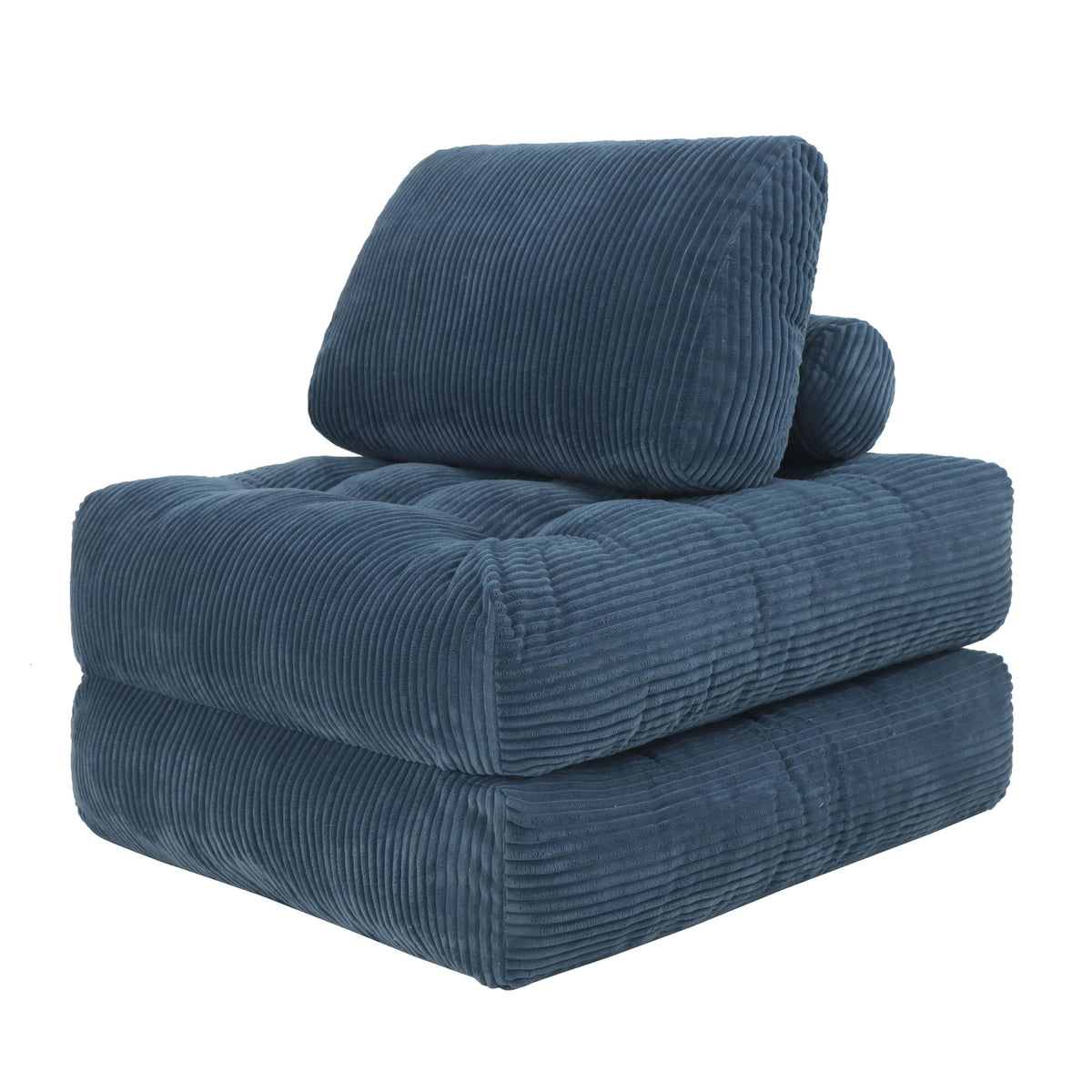 Corduroy Boneless Lounge Chair — 1-Seat — Blue