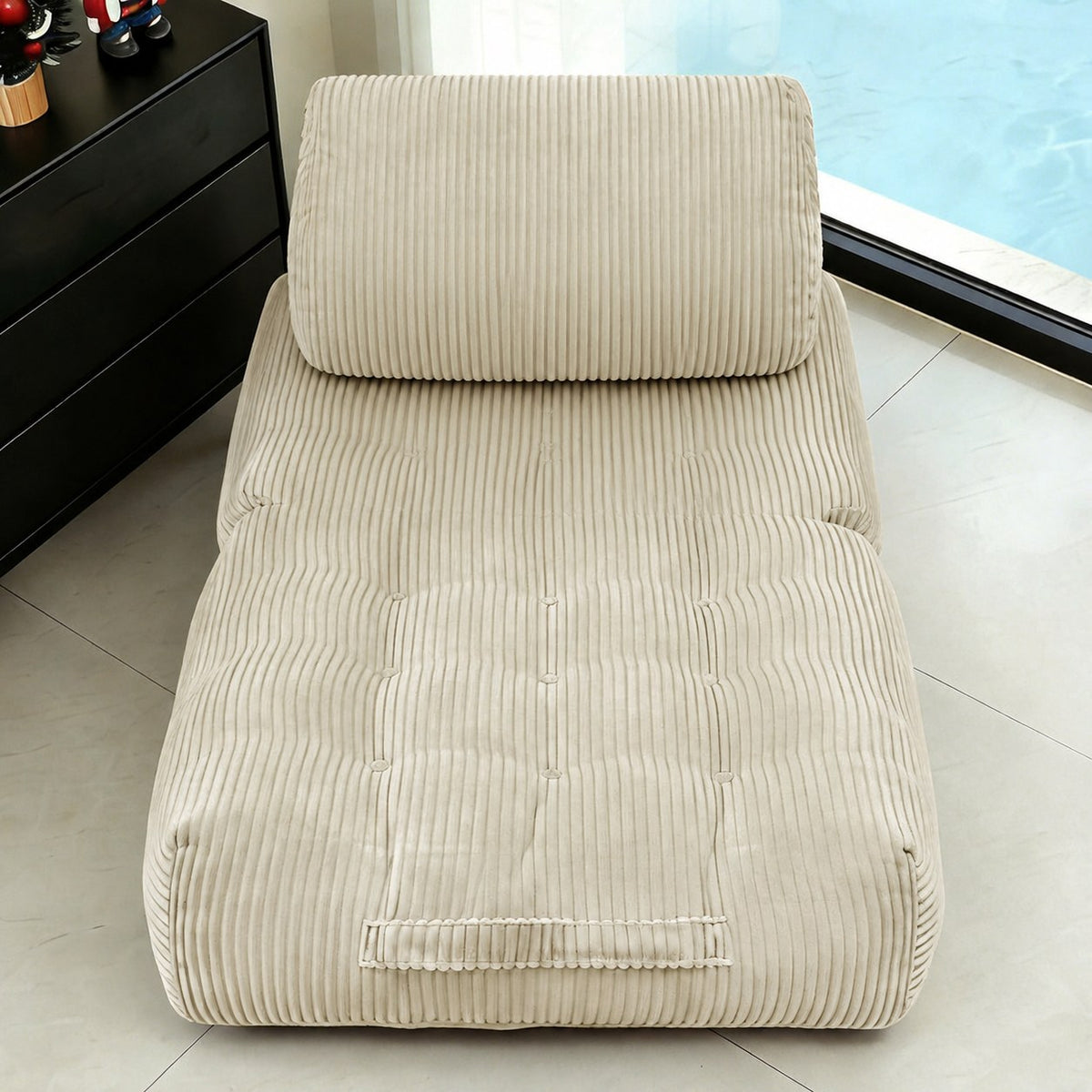 Corduroy Boneless Lounge Chair — 1-Seat — Camel