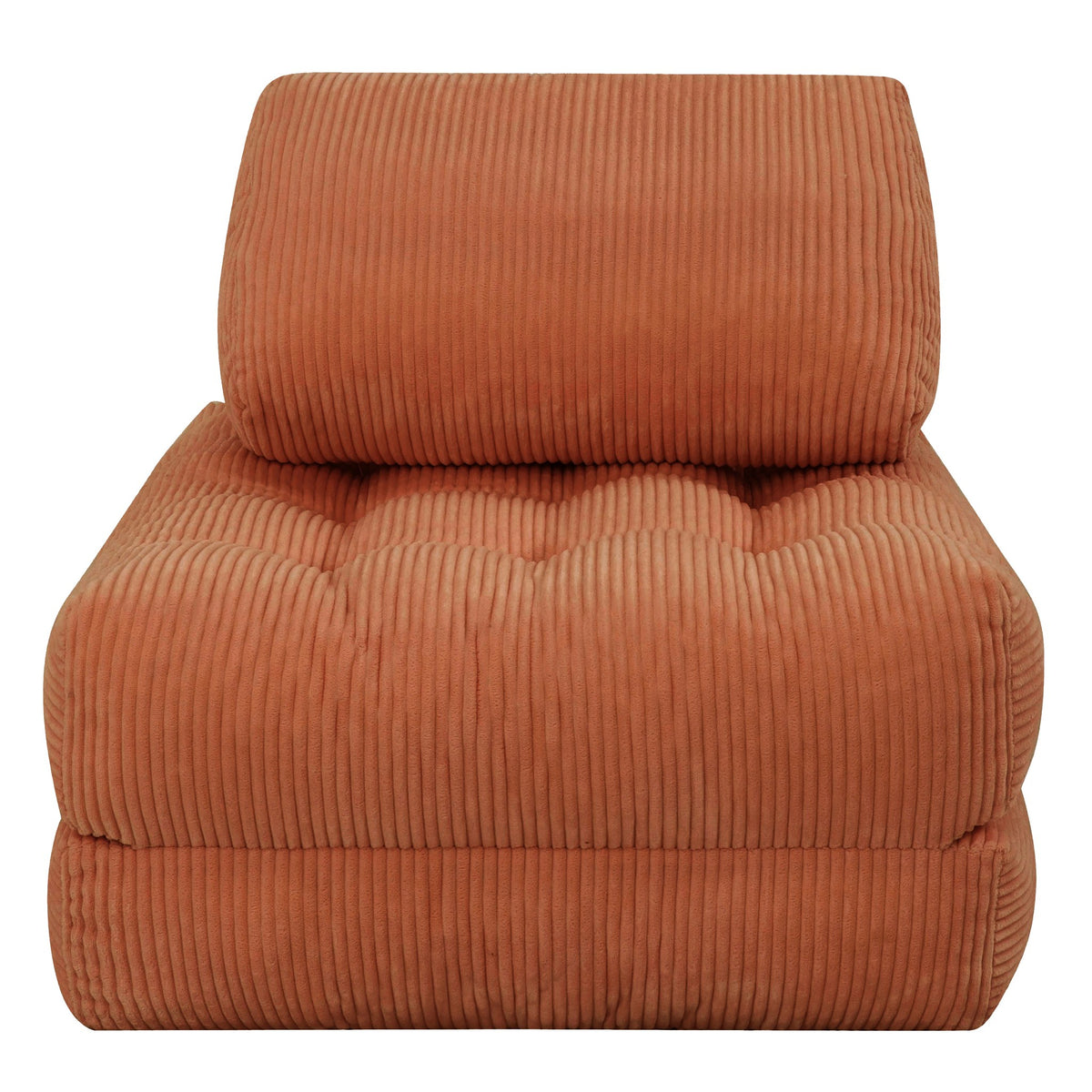 Corduroy Boneless Lounge Chair — 1-Seat — Orange