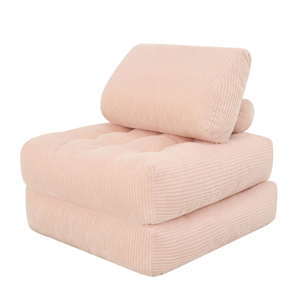 Corduroy Boneless Lounge Chair — 1-Seat — Pink