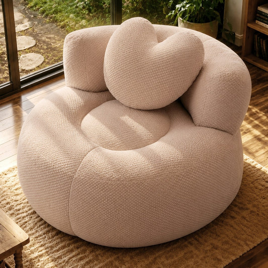 Corduroy Boneless Lounge Chair — 1-Seat, Round, 39"W — Pink