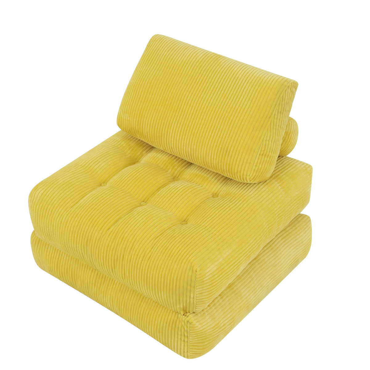 Corduroy Boneless Lounge Chair — 1-Seat — Yellow