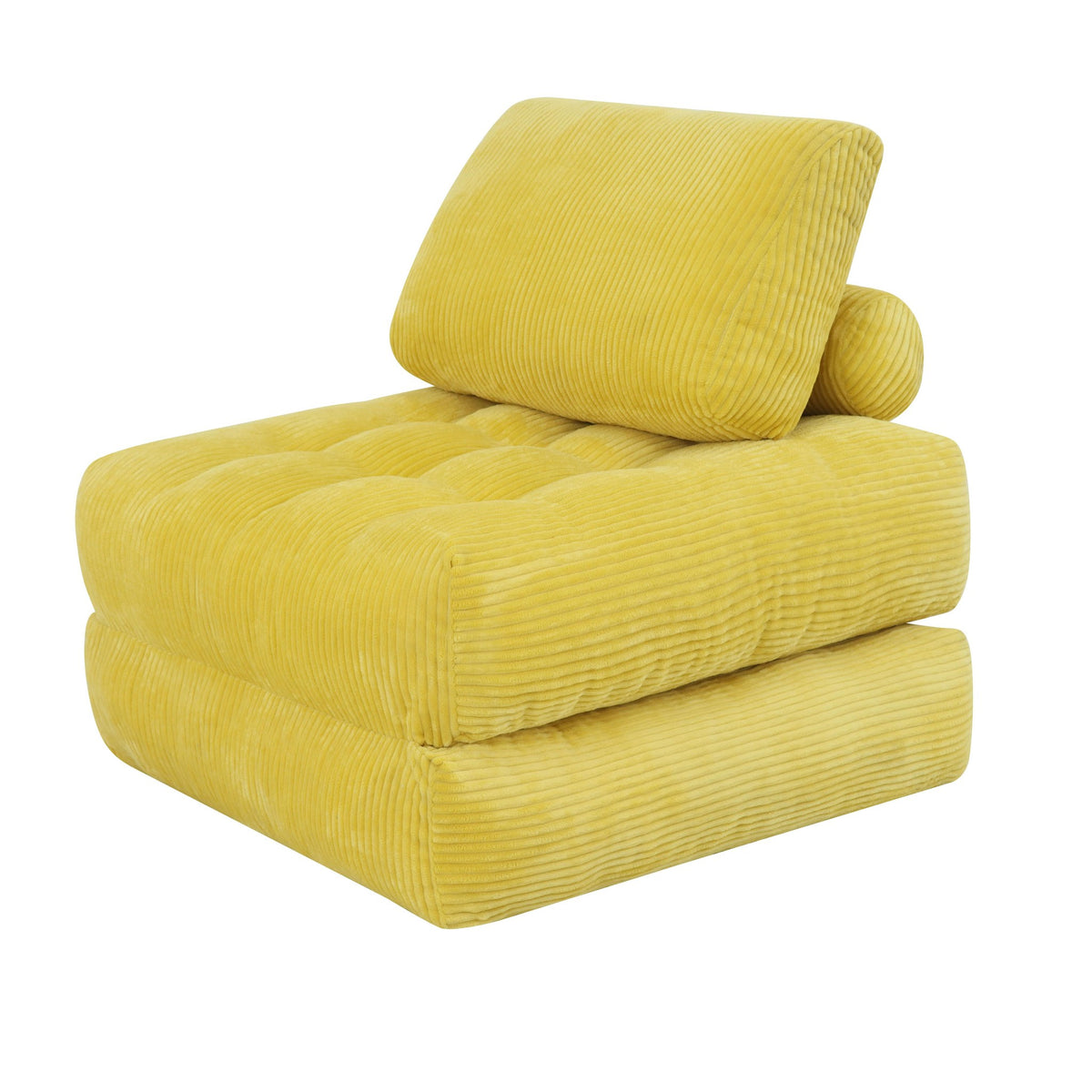 Corduroy Boneless Lounge Chair — 1-Seat — Yellow