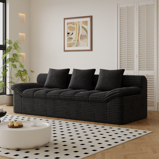Corduroy Boneless Loveseat — 2-Seat, 71"W — Antique Black