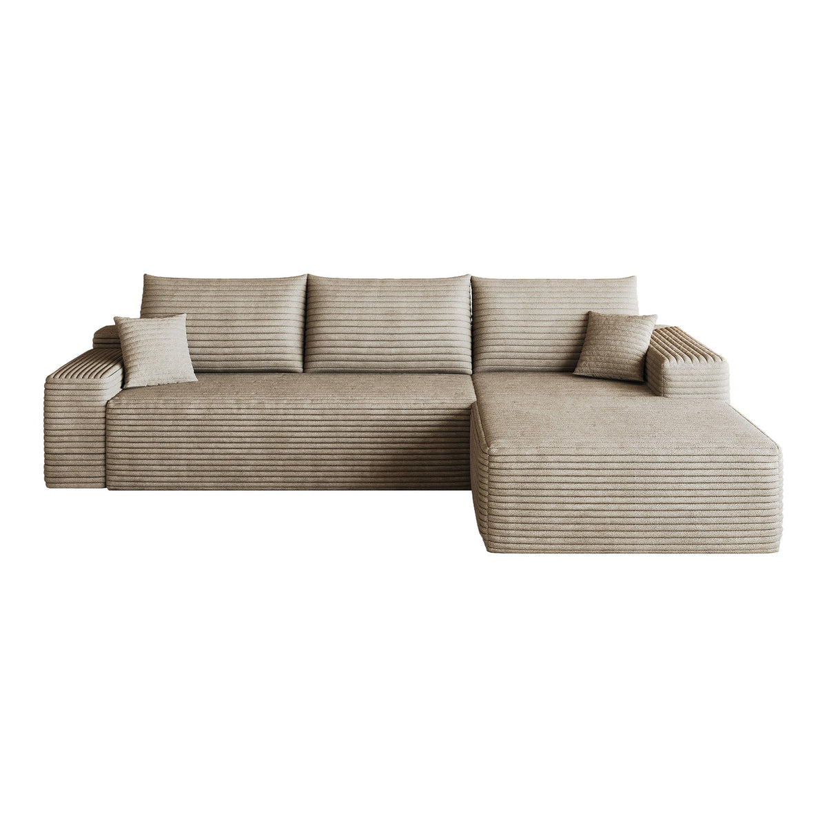 Corduroy Boneless Loveseat — 2-Seat — Camel