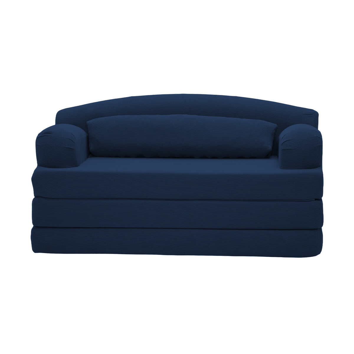 Corduroy Boneless Sofa Bed — 2-Seat, 57"W — Blue