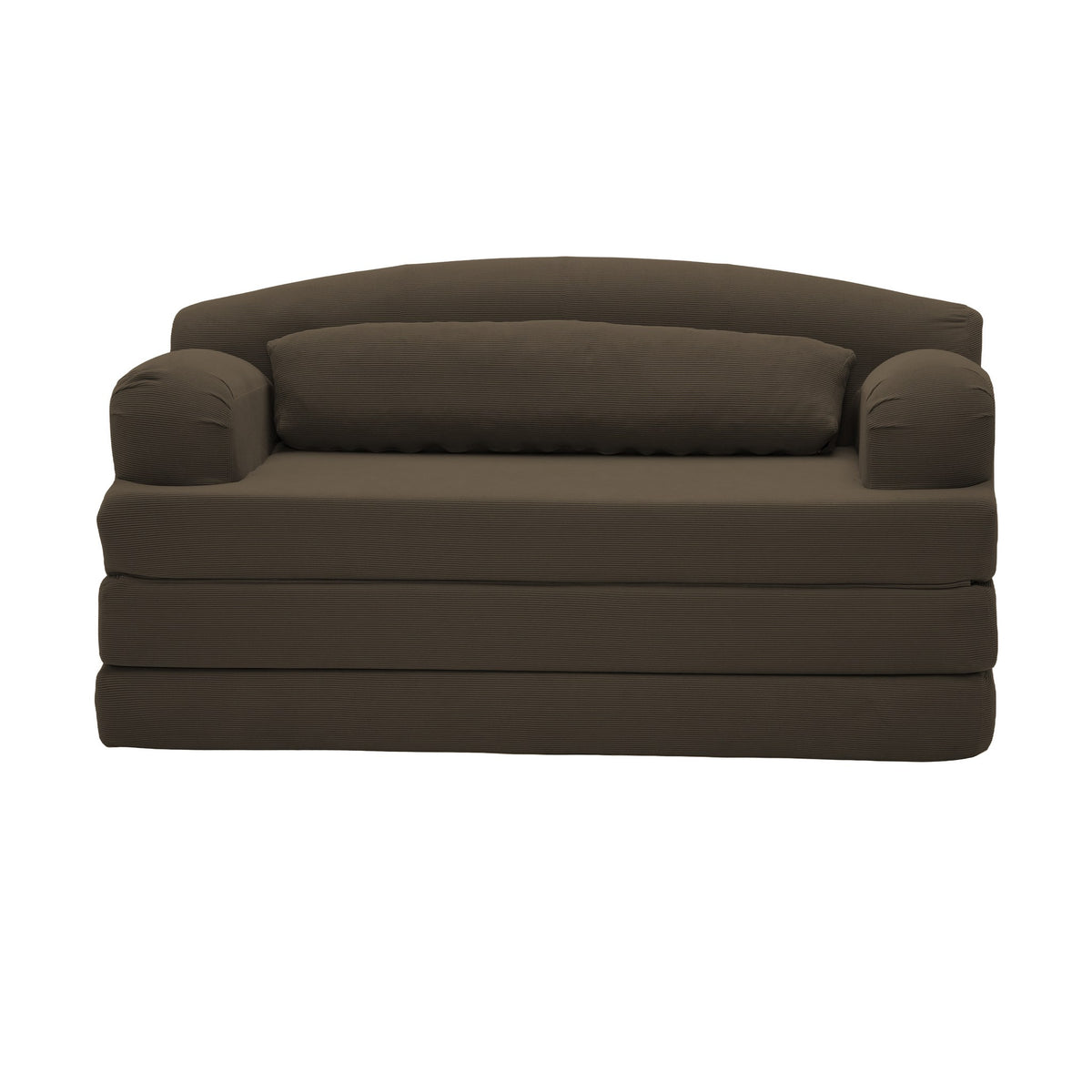 Corduroy Boneless Sofa Bed — 2-Seat, 57"W — Brown