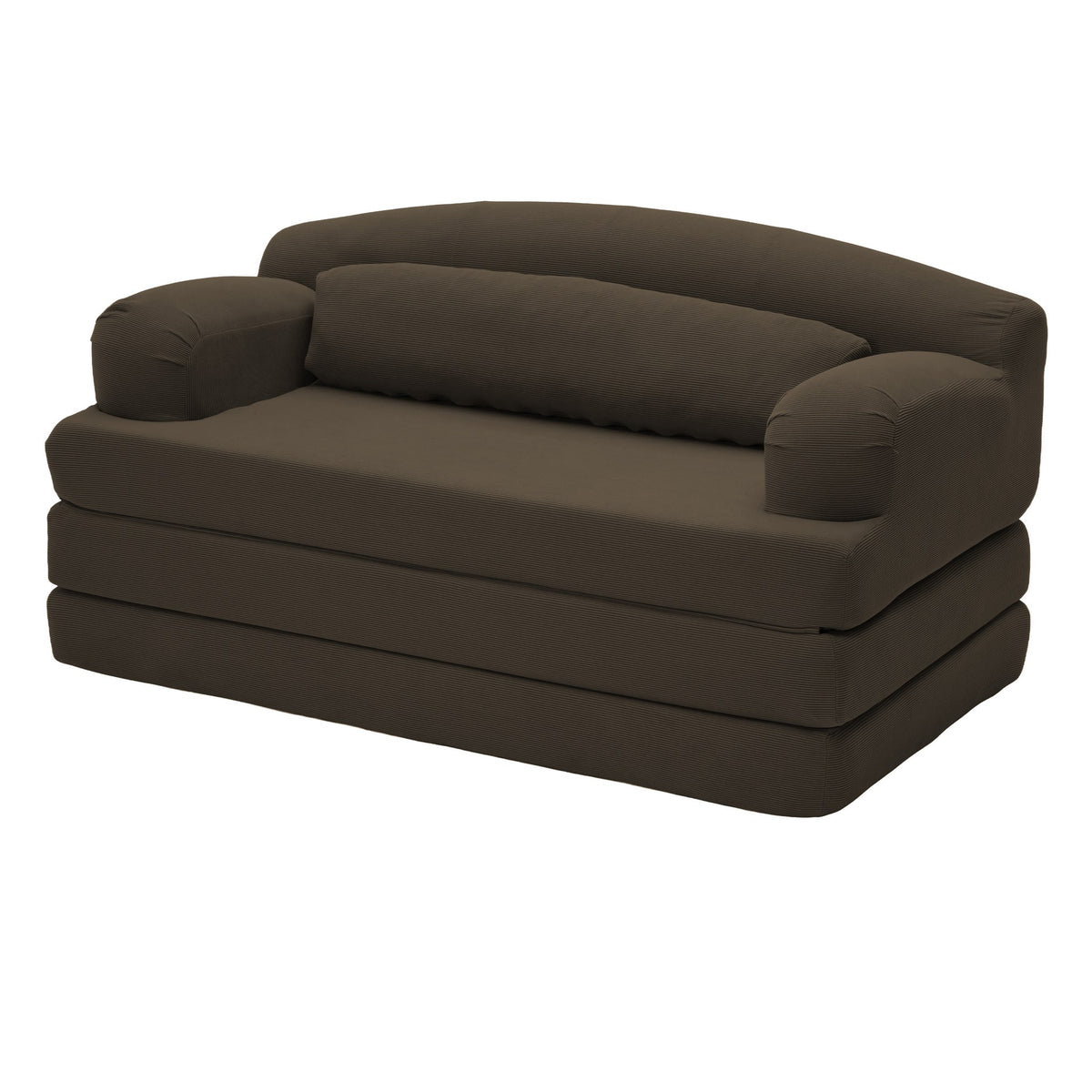 Corduroy Boneless Sofa Bed — 2-Seat, 57"W — Brown