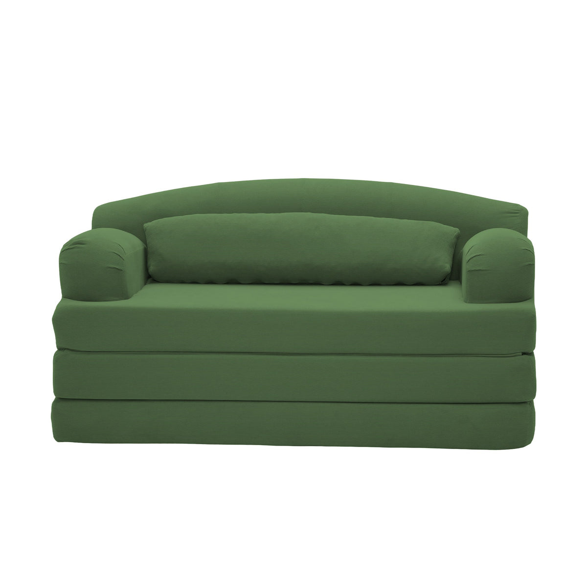 Corduroy Boneless Sofa Bed — 2-Seat, 57"W — Green