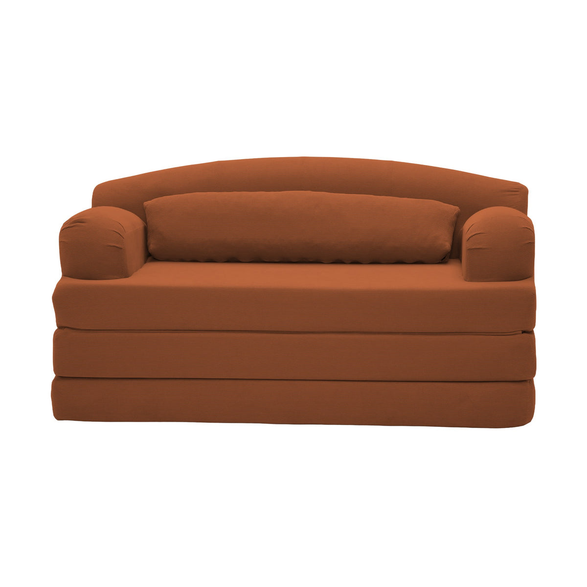 Corduroy Boneless Sofa Bed — 2-Seat, 57"W — Orange