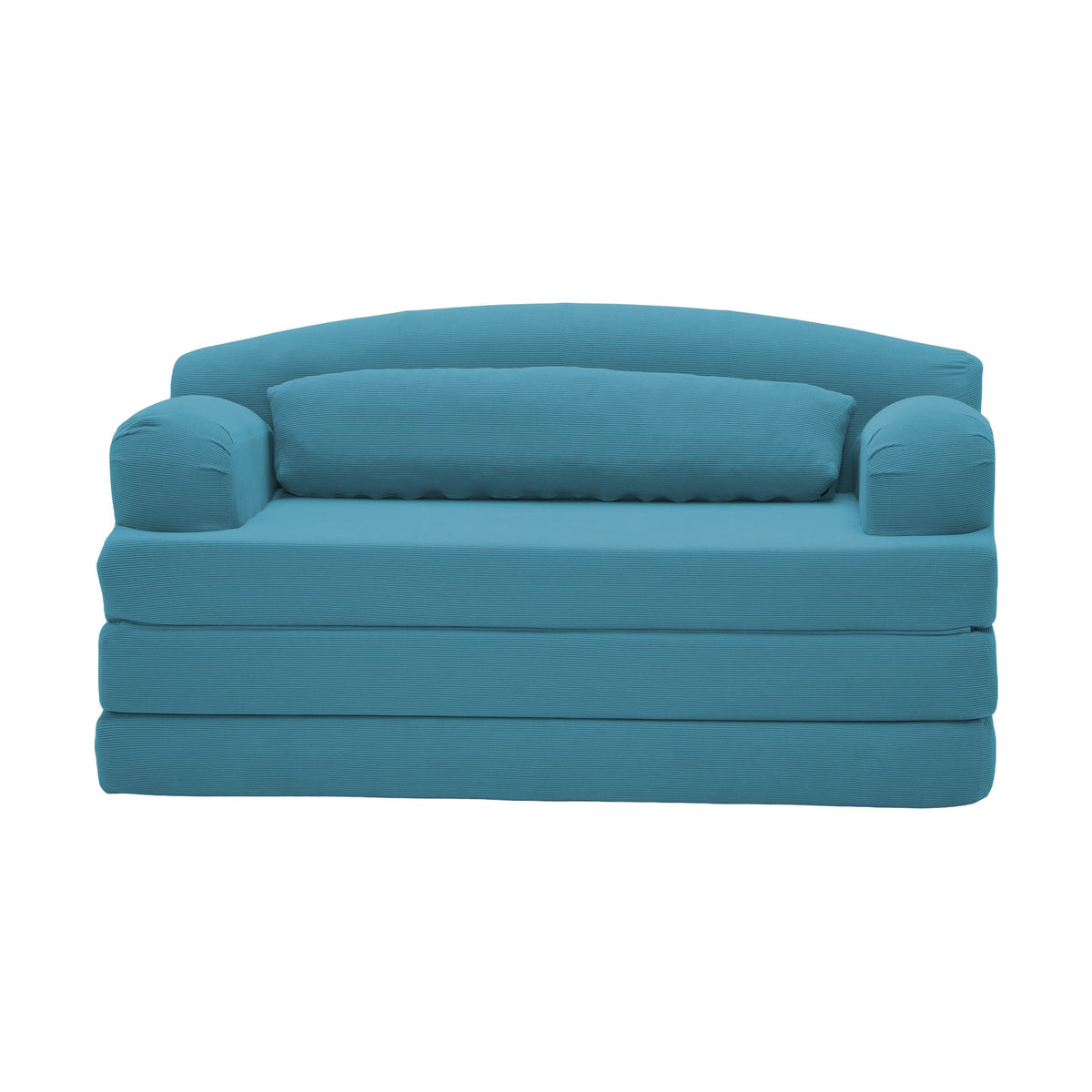 Corduroy Boneless Sofa Bed — 2-Seat, 57"W — Sky Blue