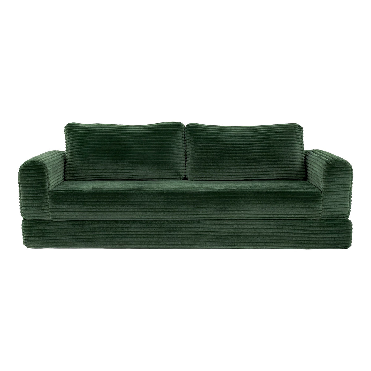 Corduroy Boneless Sofa Bed — 2-Seat, 76"W — Green