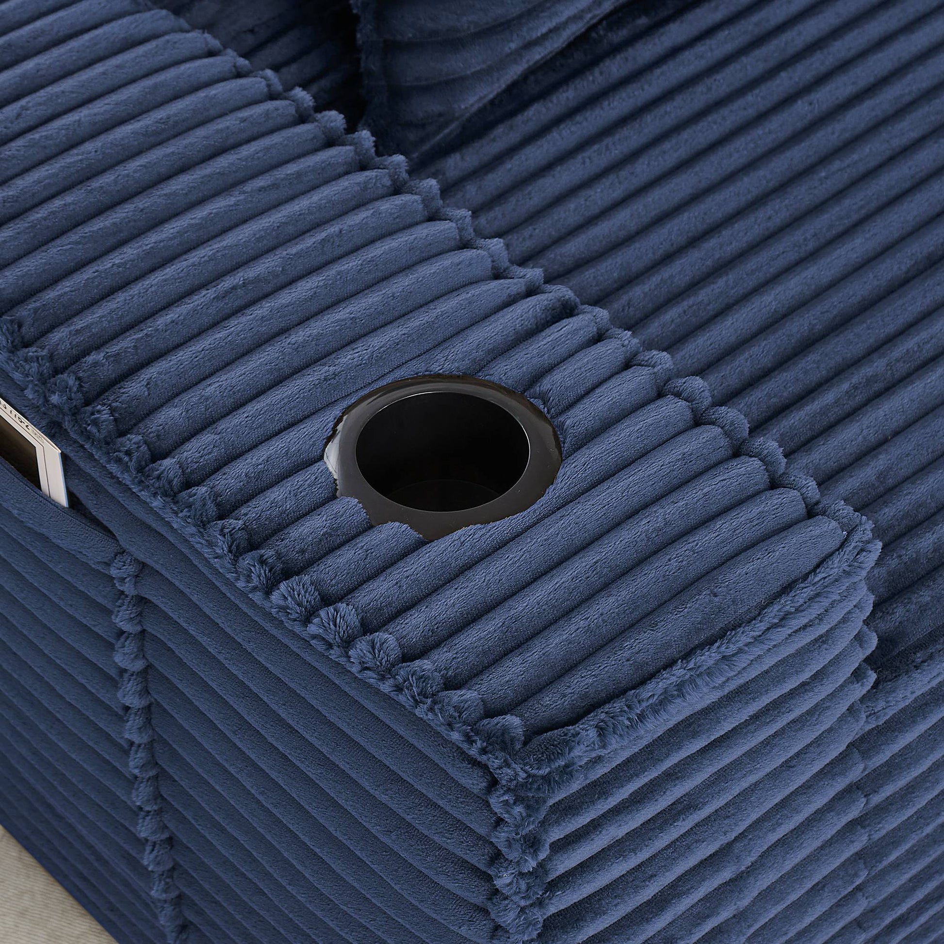 Corduroy Compression Sofa — 1/2/3-Seat — Blue / 3-Seat