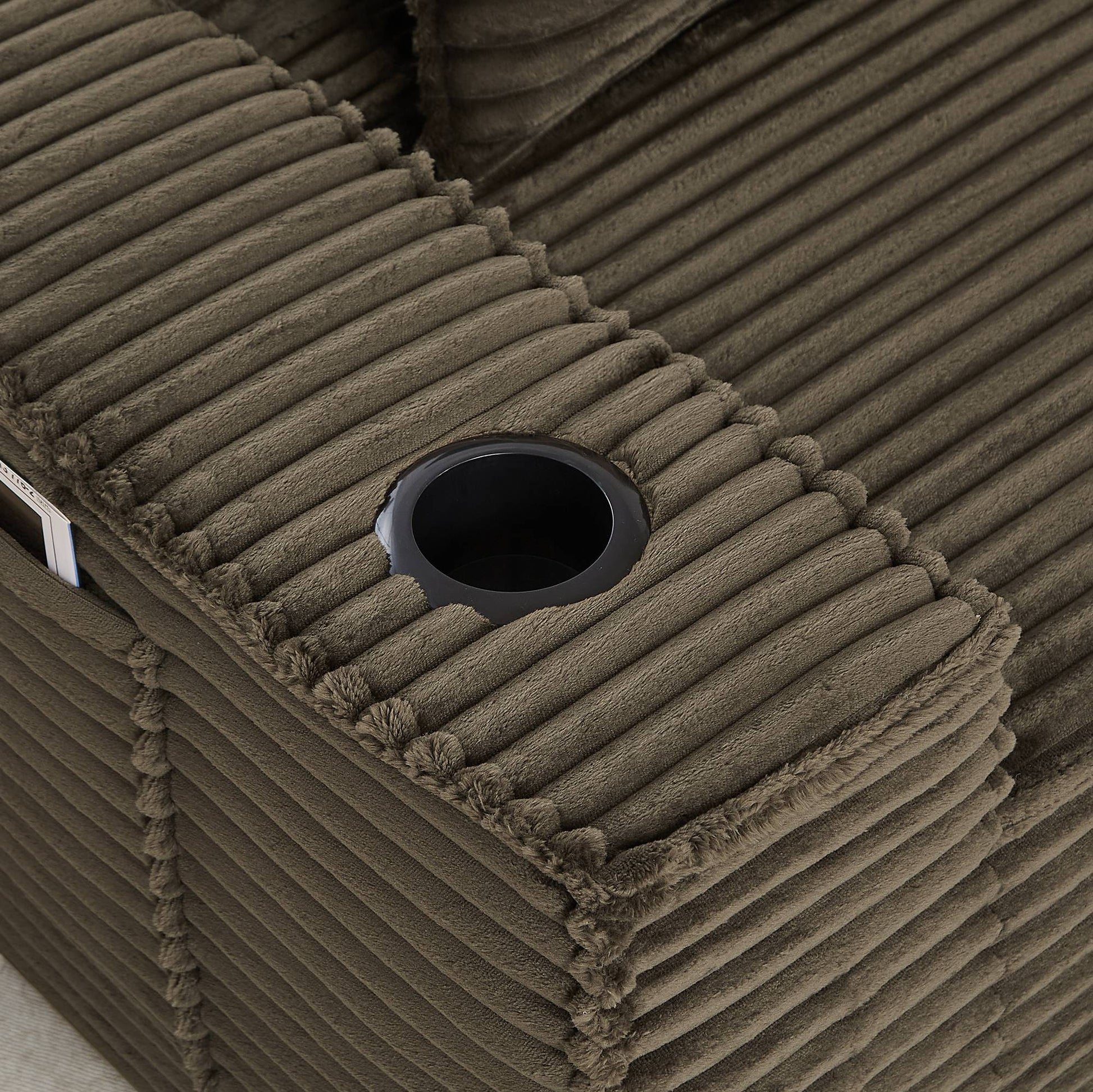 Corduroy Compression Sofa — 1/2/3-Seat — Brown / 1-Seat