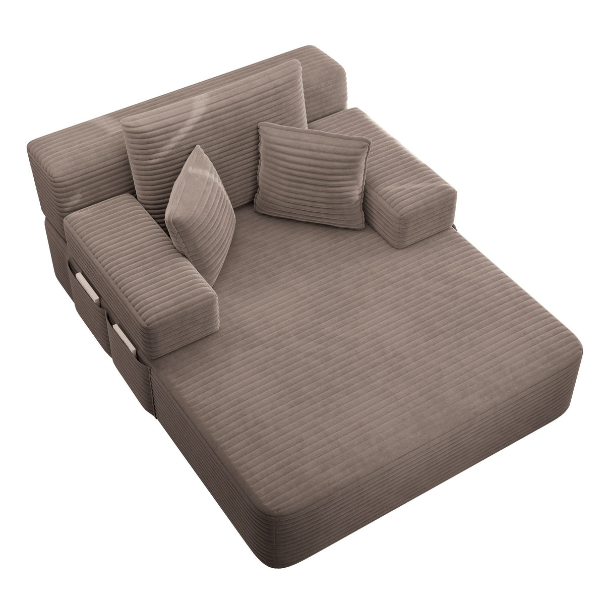 Coffee fabric boneless couch, 1 piece, studio shot on white — Coffee / 1 Piece