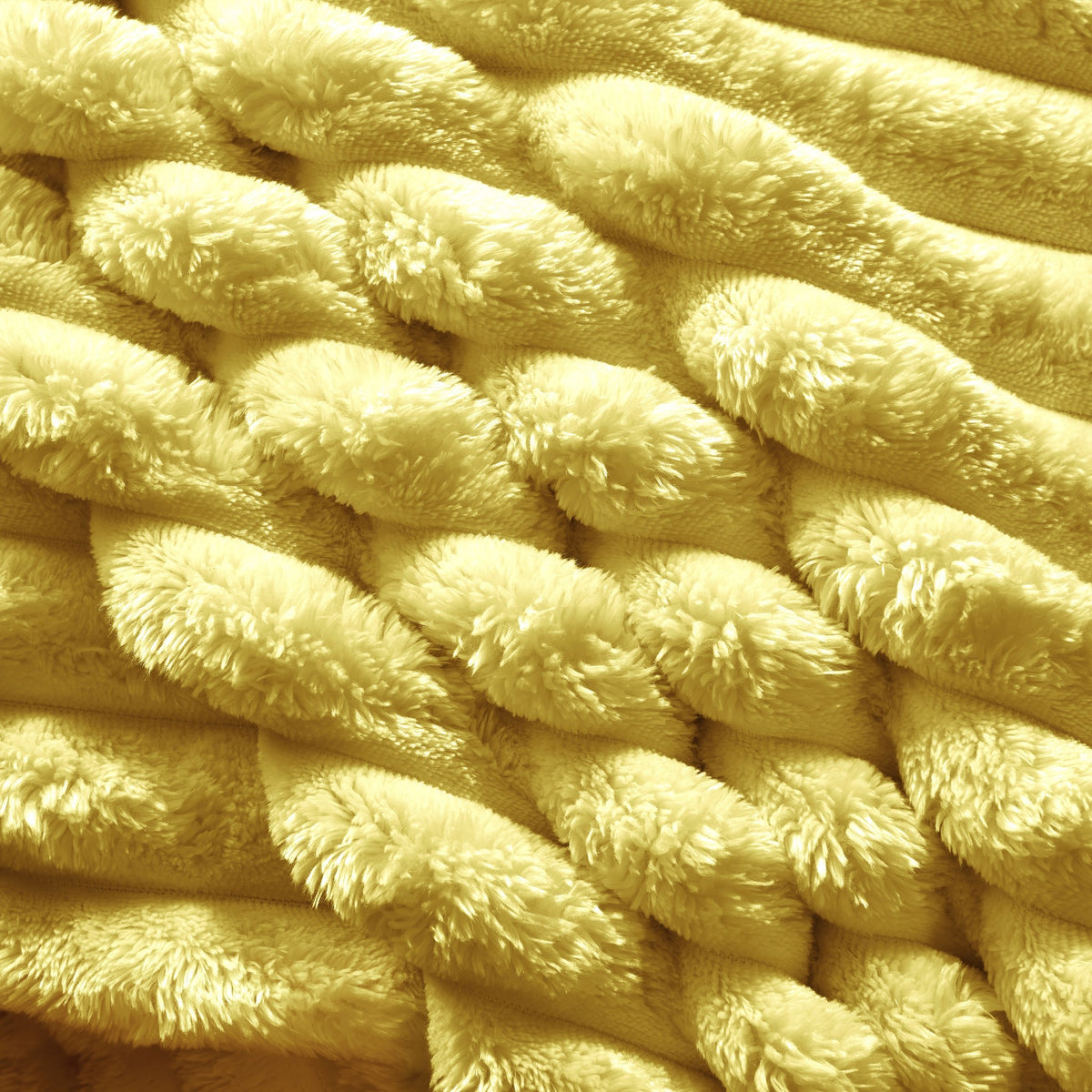 Close-up of the seams and stitching on the yellow fabric boneless couch — Yellow / 1 Piece
