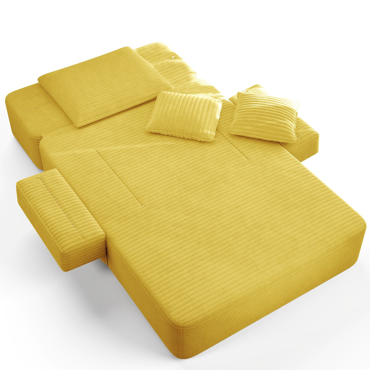 Yellow fabric boneless couch, 1 piece, studio shot on white — Yellow / 1 Piece