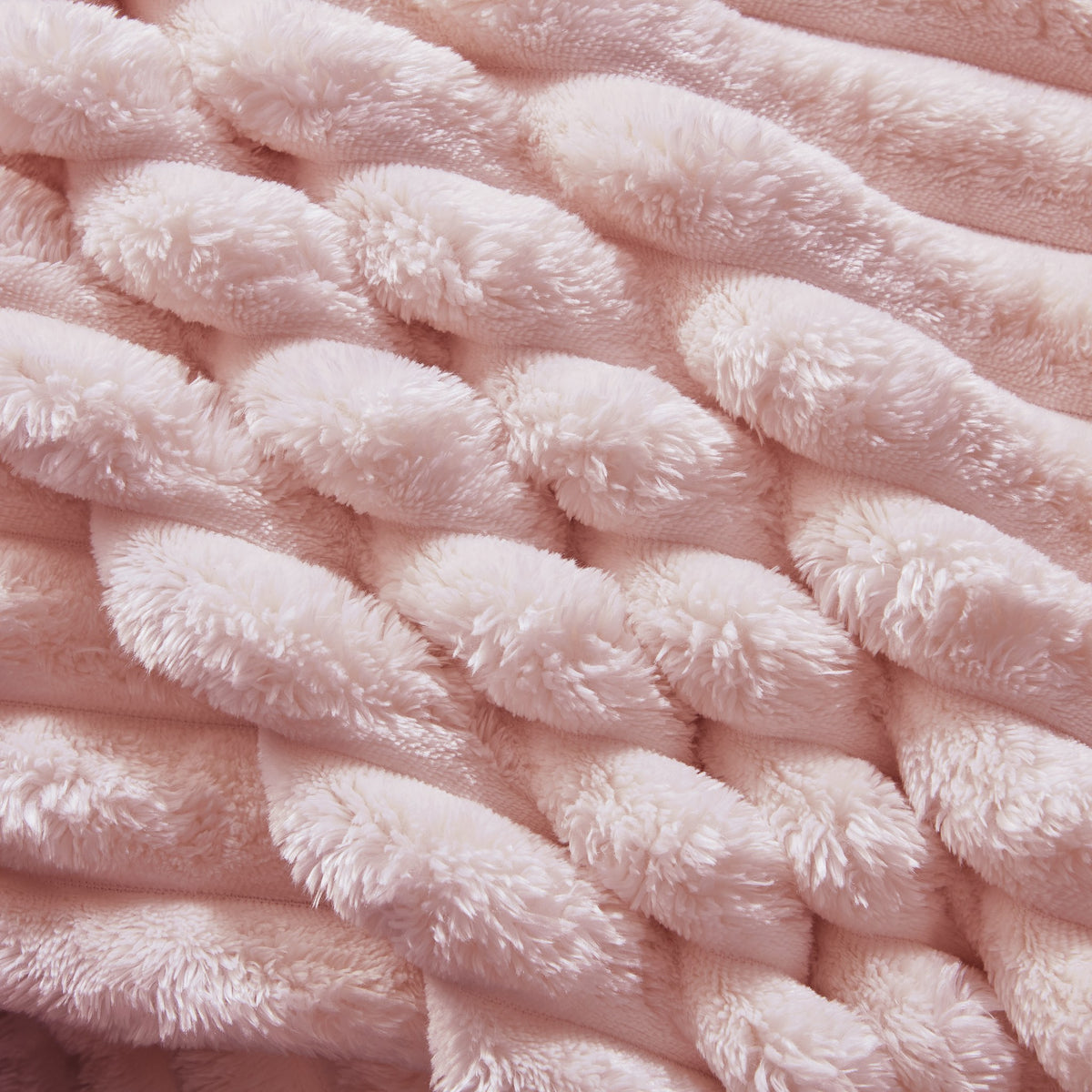 Close-up of the seams and stitching on the baby pink fabric boneless couch — Baby Pink / 2 Piece