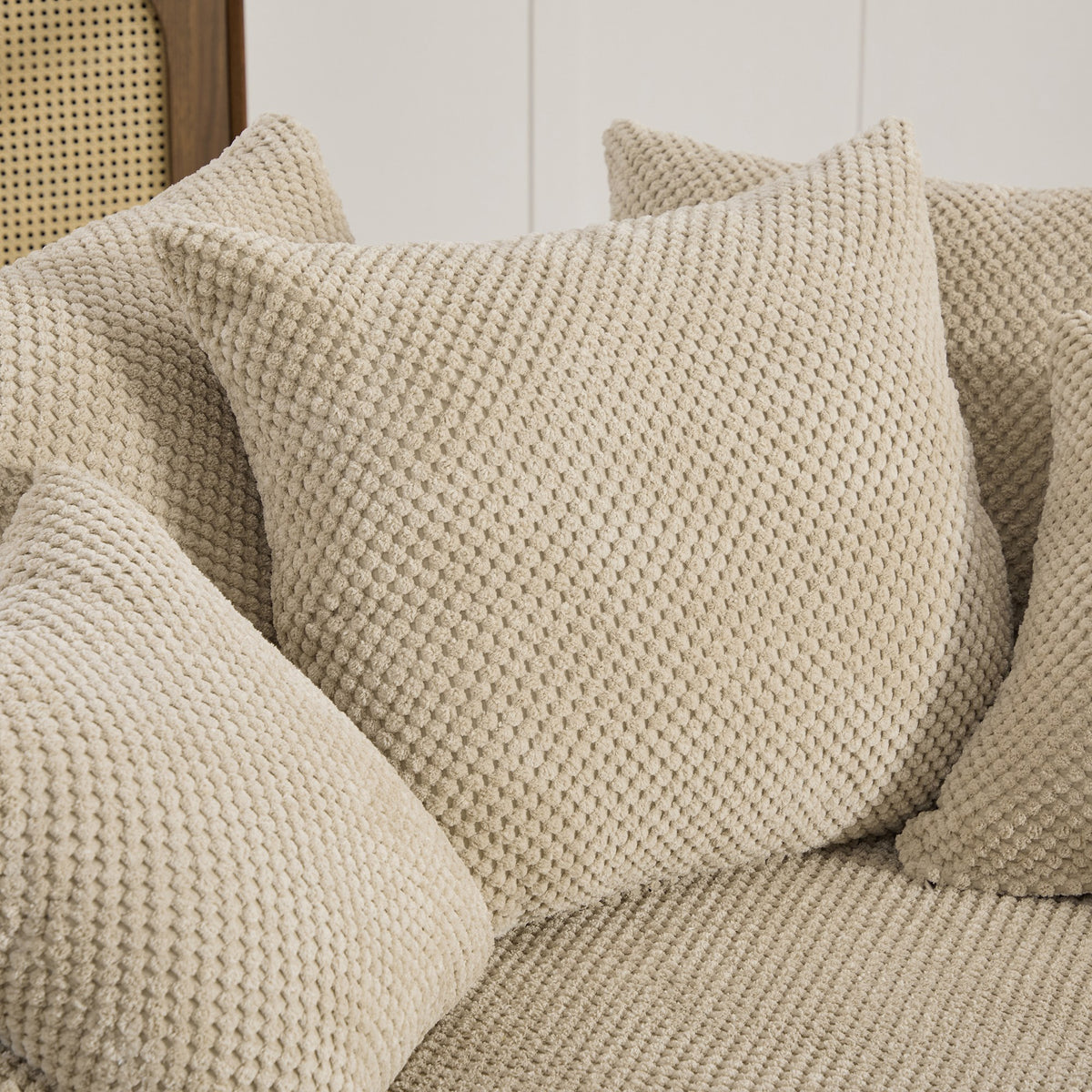 Fabric Boneless Lounge Chair — 1-Seat (Style 2) — Taupe