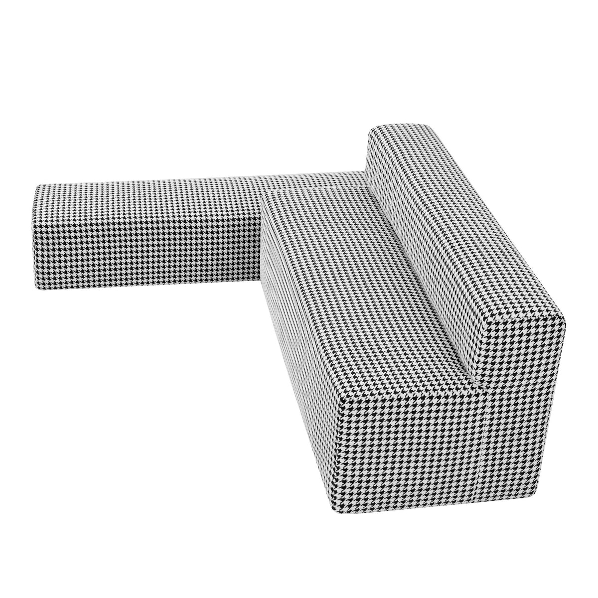Fabric Boneless Loveseat — 2-Seat — Black White
