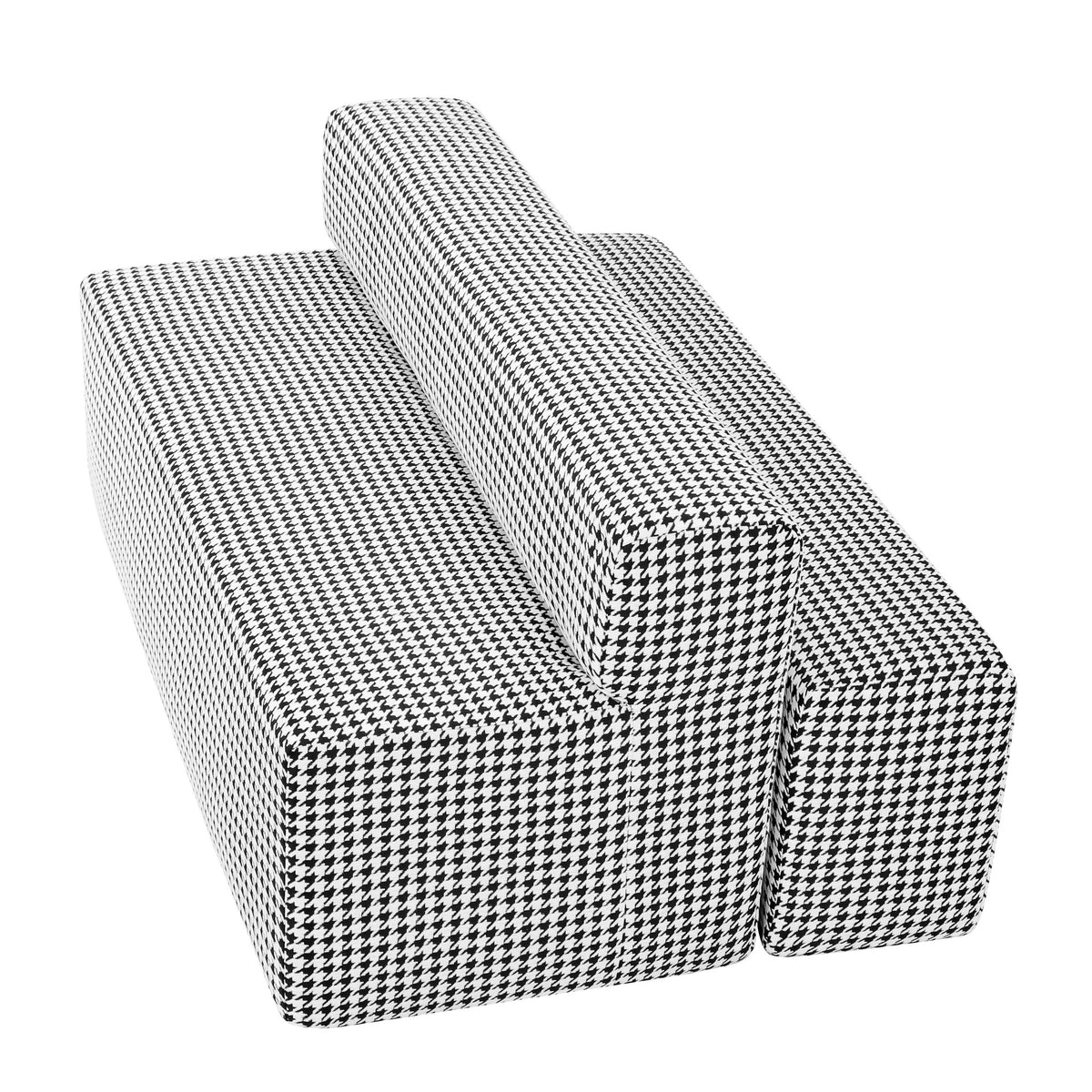 Fabric Boneless Loveseat — 2-Seat — Black White