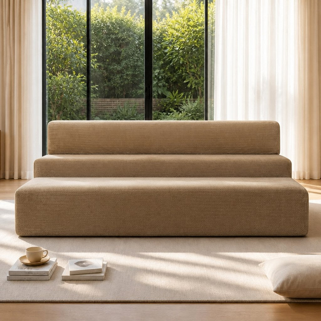 Fabric Boneless Loveseat — 2-Seat — Camel