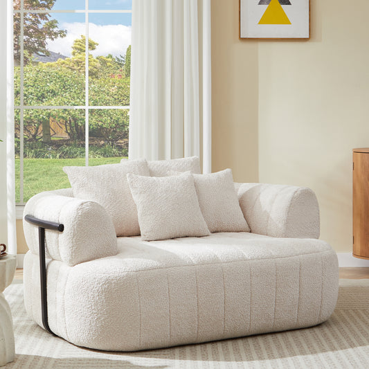 Boucle Boneless Sofa — 1-Seat — Beige