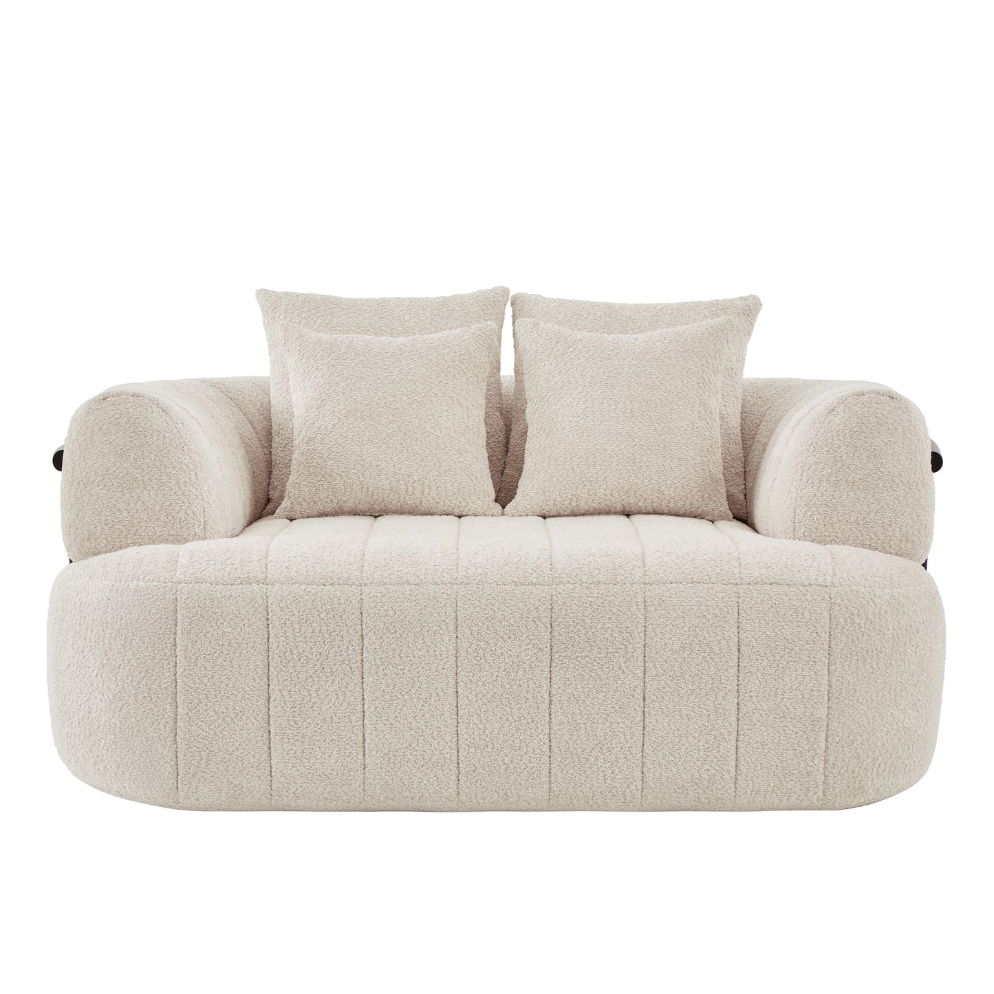 Boucle Boneless Sofa — 1-Seat — Beige