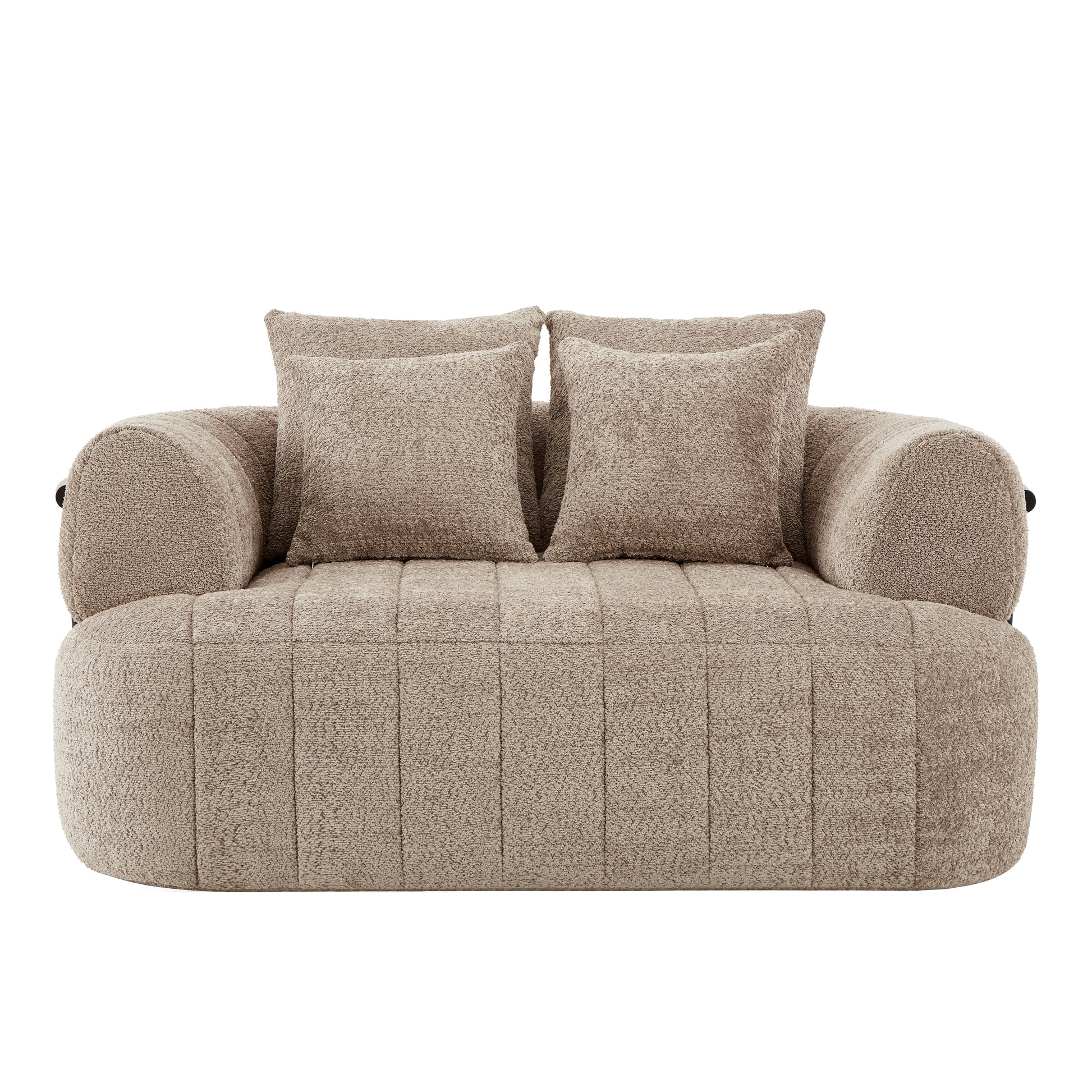 Boucle Boneless Sofa — 1-Seat — Khaki