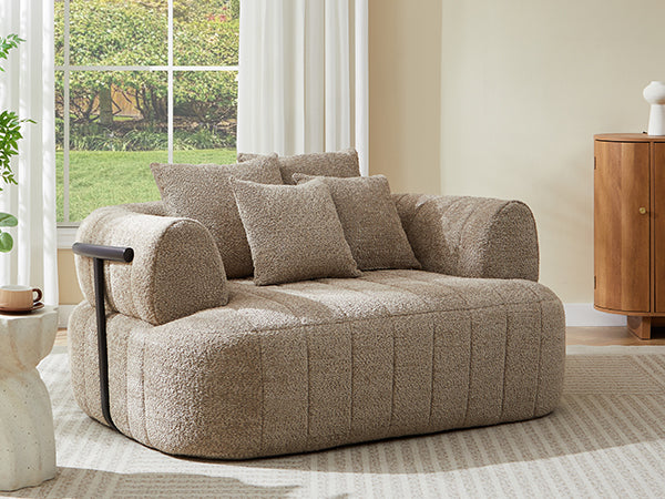 Boucle Boneless Sofa — 1-Seat — Khaki