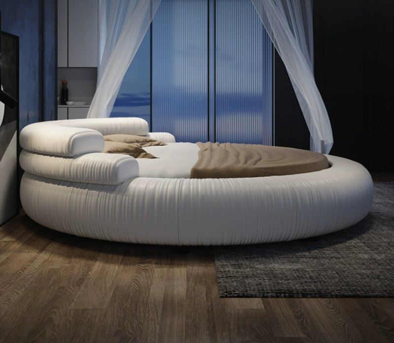 The Lunette — Round Upholstered Bed