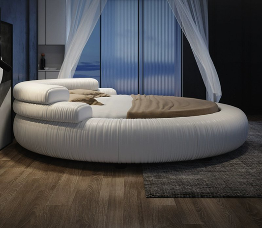 The Lunette — Round Upholstered Bed