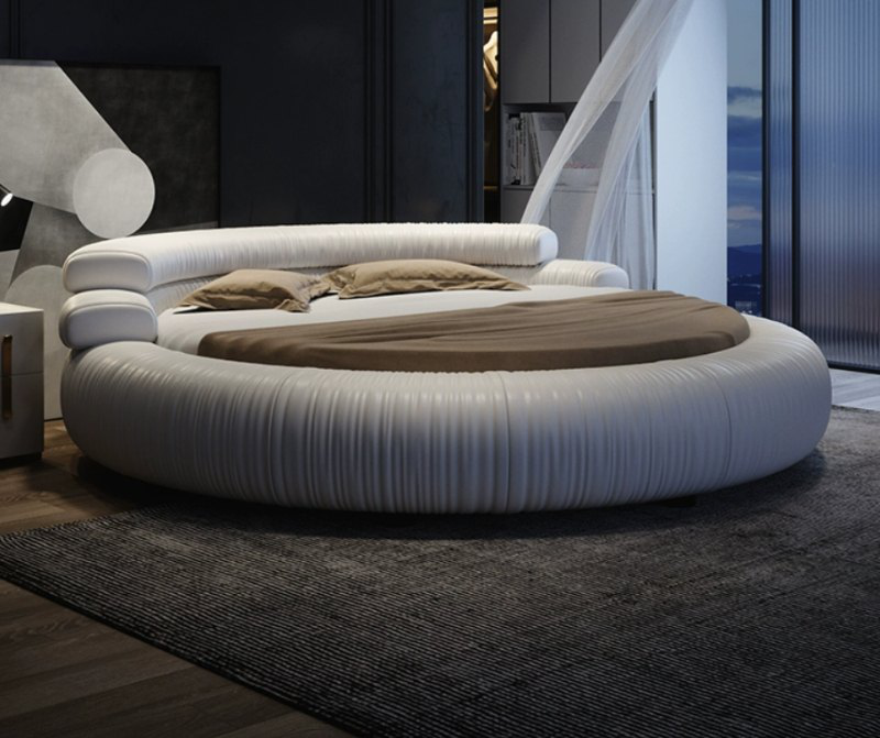 The Lunette — Round Upholstered Bed