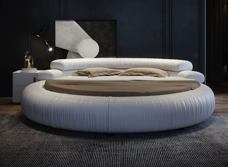 The Lunette — Round Upholstered Bed